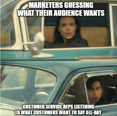 Meme using The Umbrella Academy with text: Marketers guessing what their audience wants. 